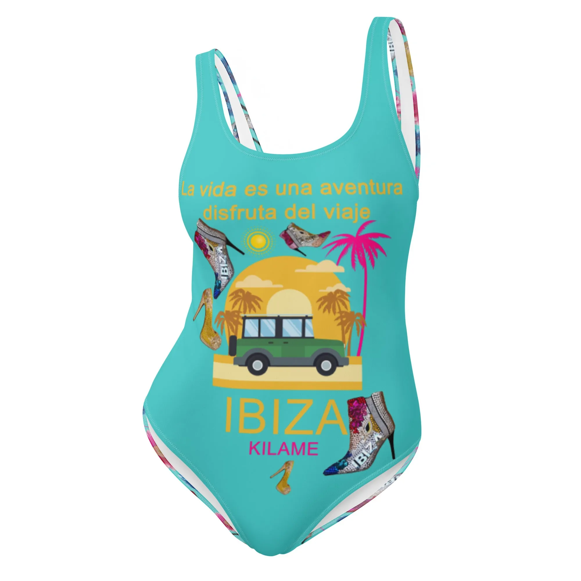 One-Piece Swimsuit 'Neon island'