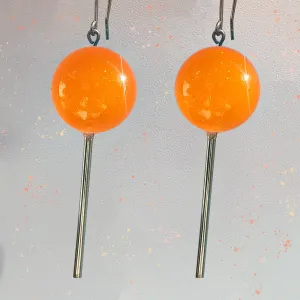 ORANGE SODA JAWBREAKER LOLLIPOP EARRINGS