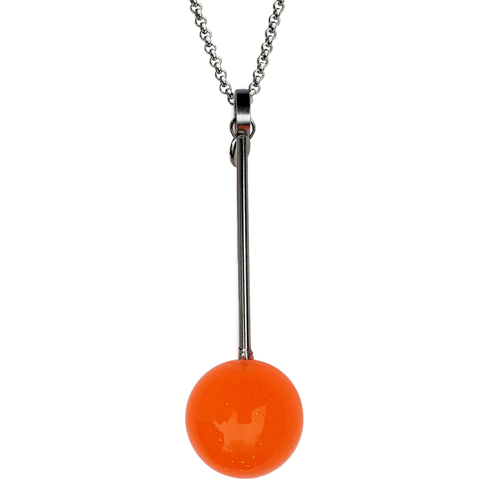ORANGE SODA JAWBREAKER LOLLIPOP NECKLACE