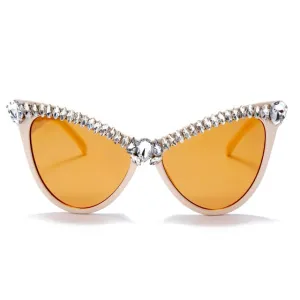 Oversized Diamond Sunglasses Women Rhinestone Cat Eye Sunglasses Men 2020 Luxury Brand Eyewear Retro Glasses Vintage UV400