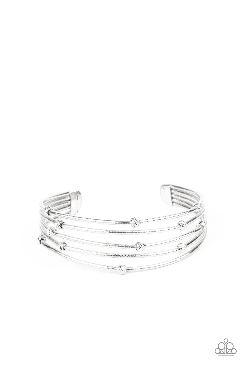 Paparazzi Accessories - Face The METALLIC Music - Silver Bracelet