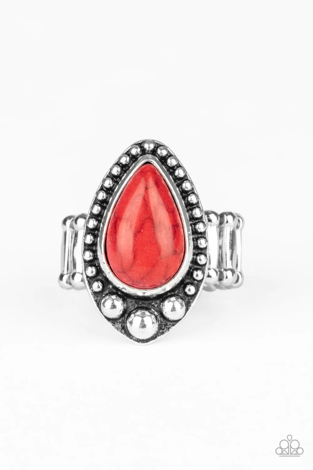 Paparazzi Backroad Bauble Ring Red