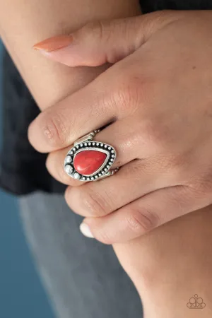 Paparazzi Backroad Bauble Ring Red