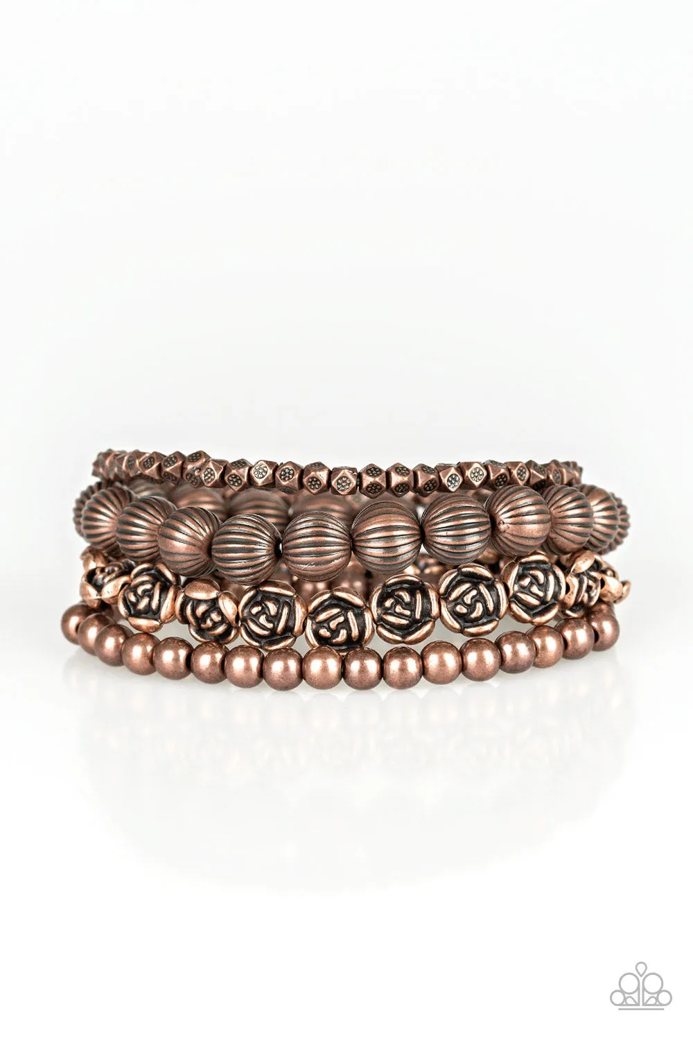 Paparazzi Rose Garden Gala - Copper Stretch Bracelets