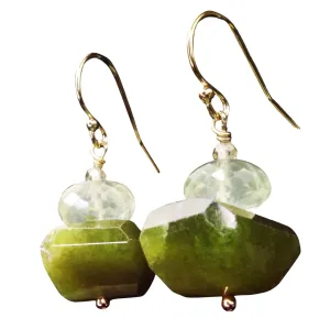 Paris at Night: vessonite   prenite earrings