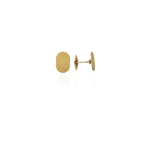 Patterned Basket Weave Cuff Link (14K)
