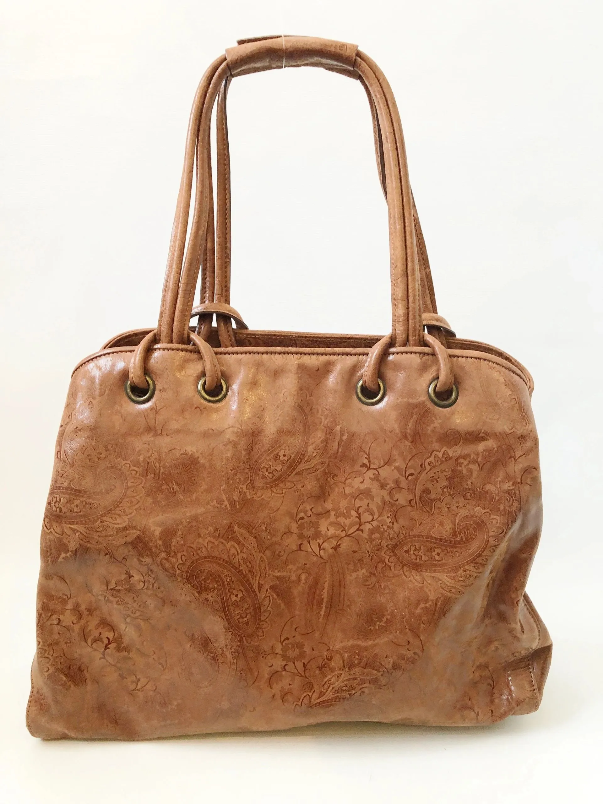 Patterned Leather Tote