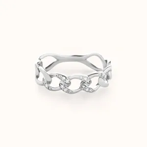 Pavé Chain Ring | White Gold