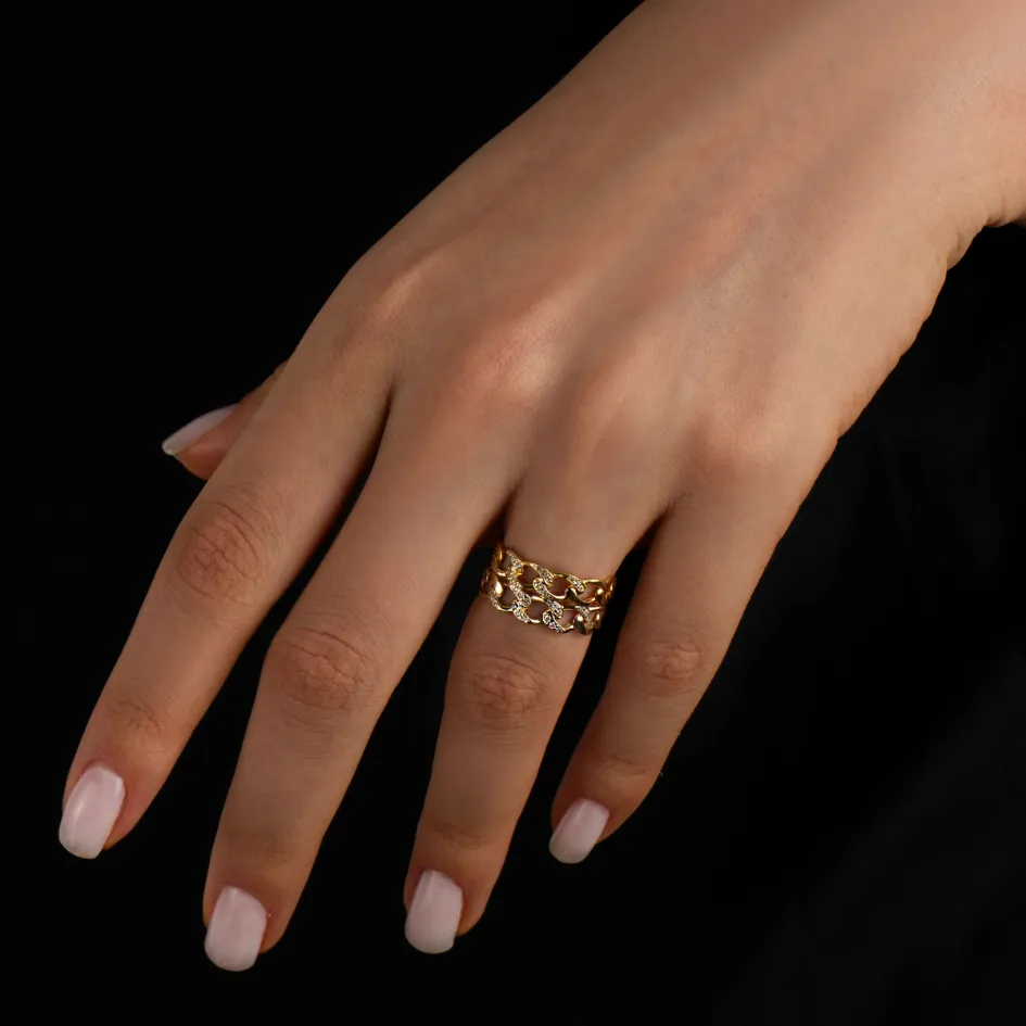Pavé Chain Ring | White Gold