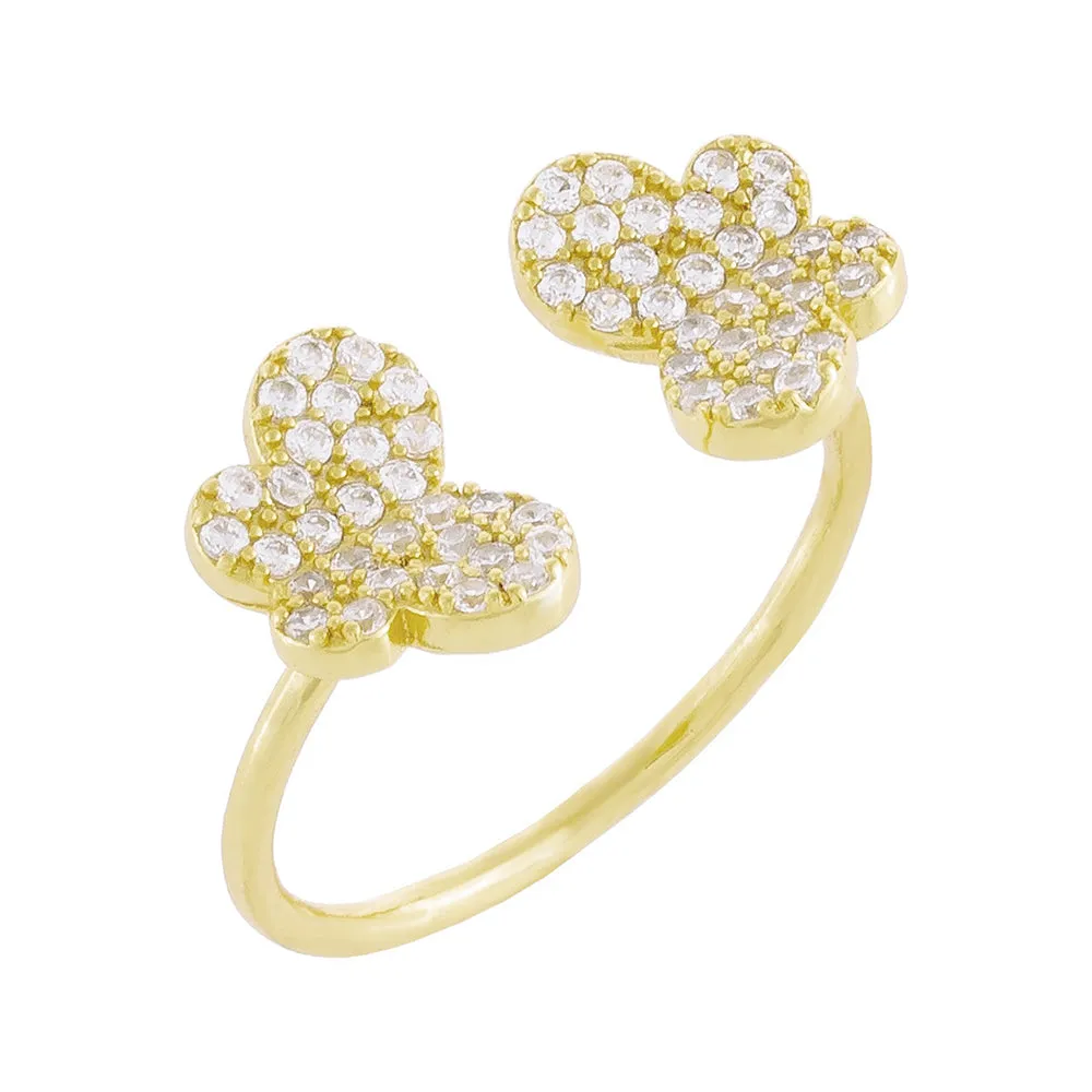 Pavé Double Butterfly Ring