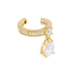 Pavé Teardrop Dangle Ear Cuff