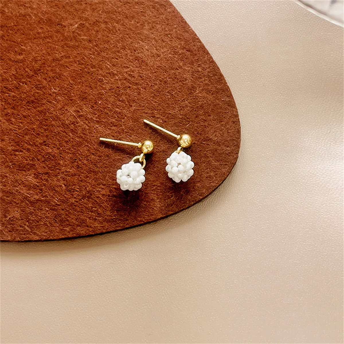 Pearl & 18K Gold-Plated Ball Drop Earrings