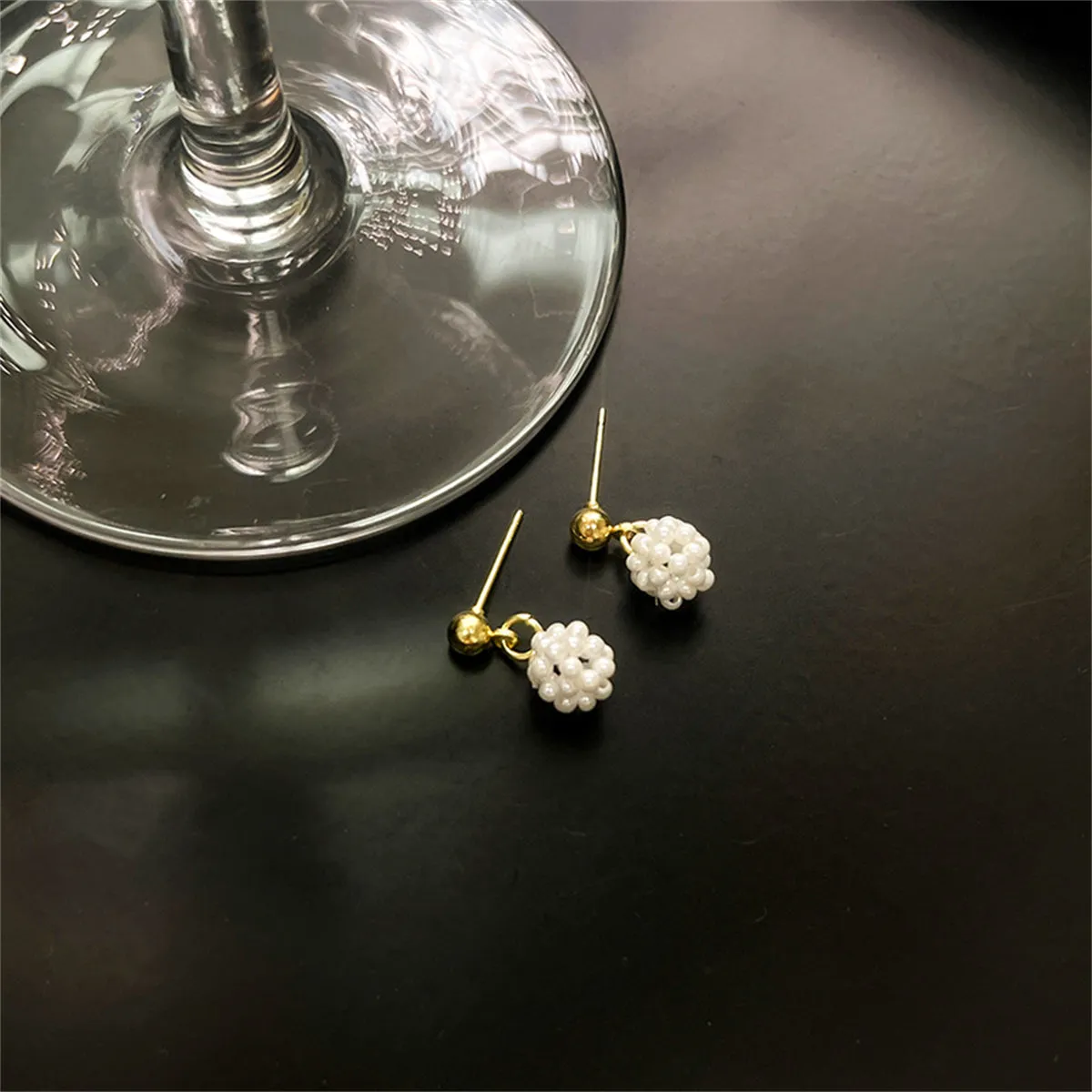 Pearl & 18K Gold-Plated Ball Drop Earrings