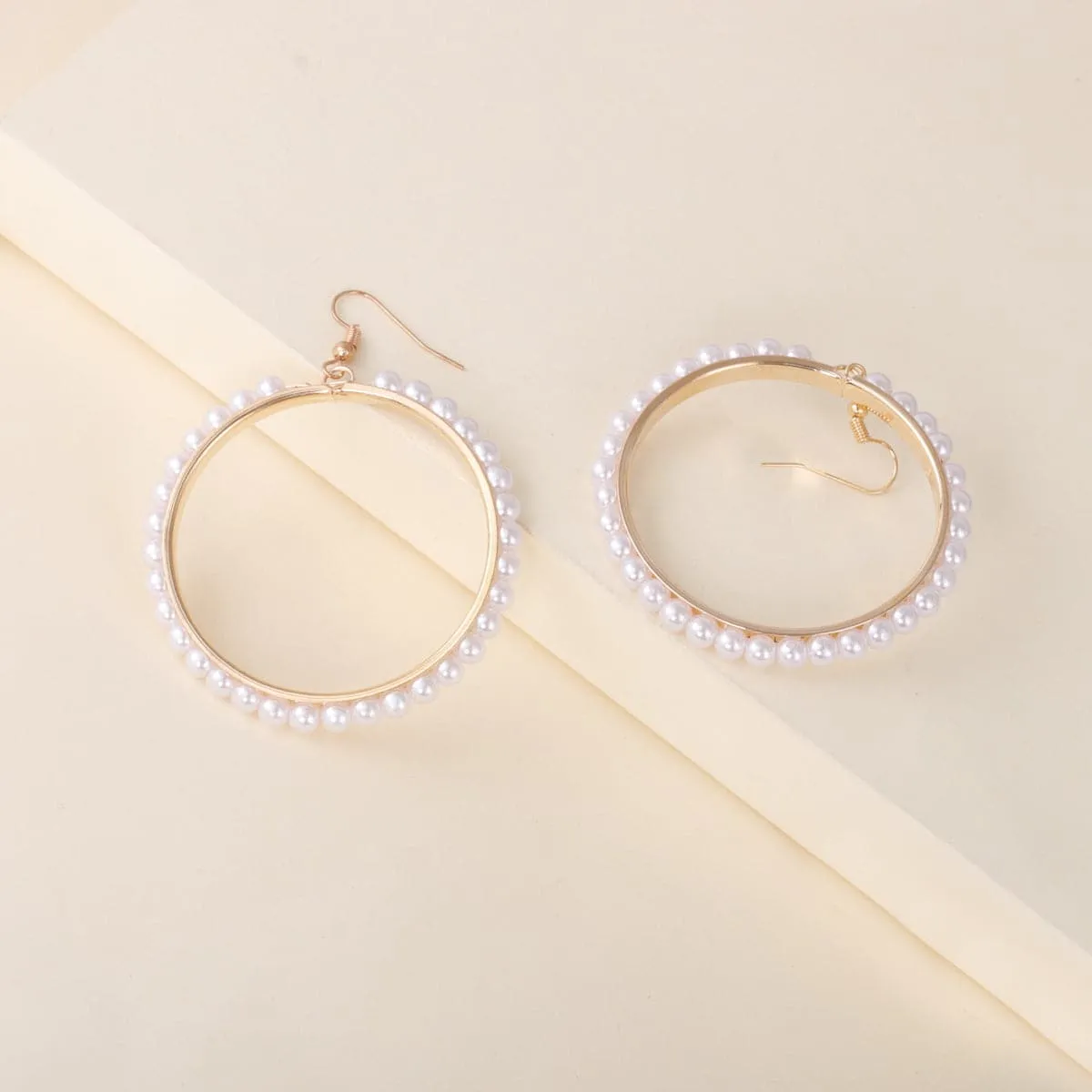 Pearl & 18K Gold-Plated Hoop Drop Earrings