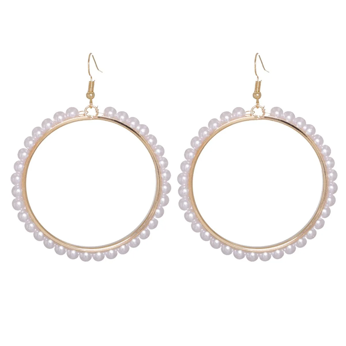 Pearl & 18K Gold-Plated Hoop Drop Earrings