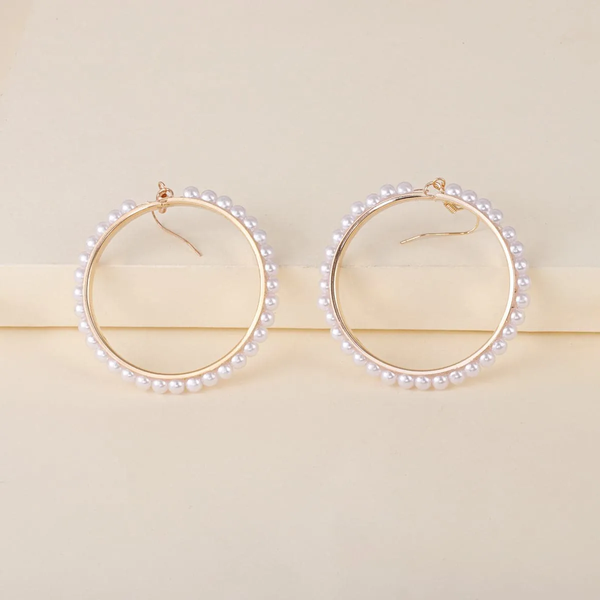 Pearl & 18K Gold-Plated Hoop Drop Earrings