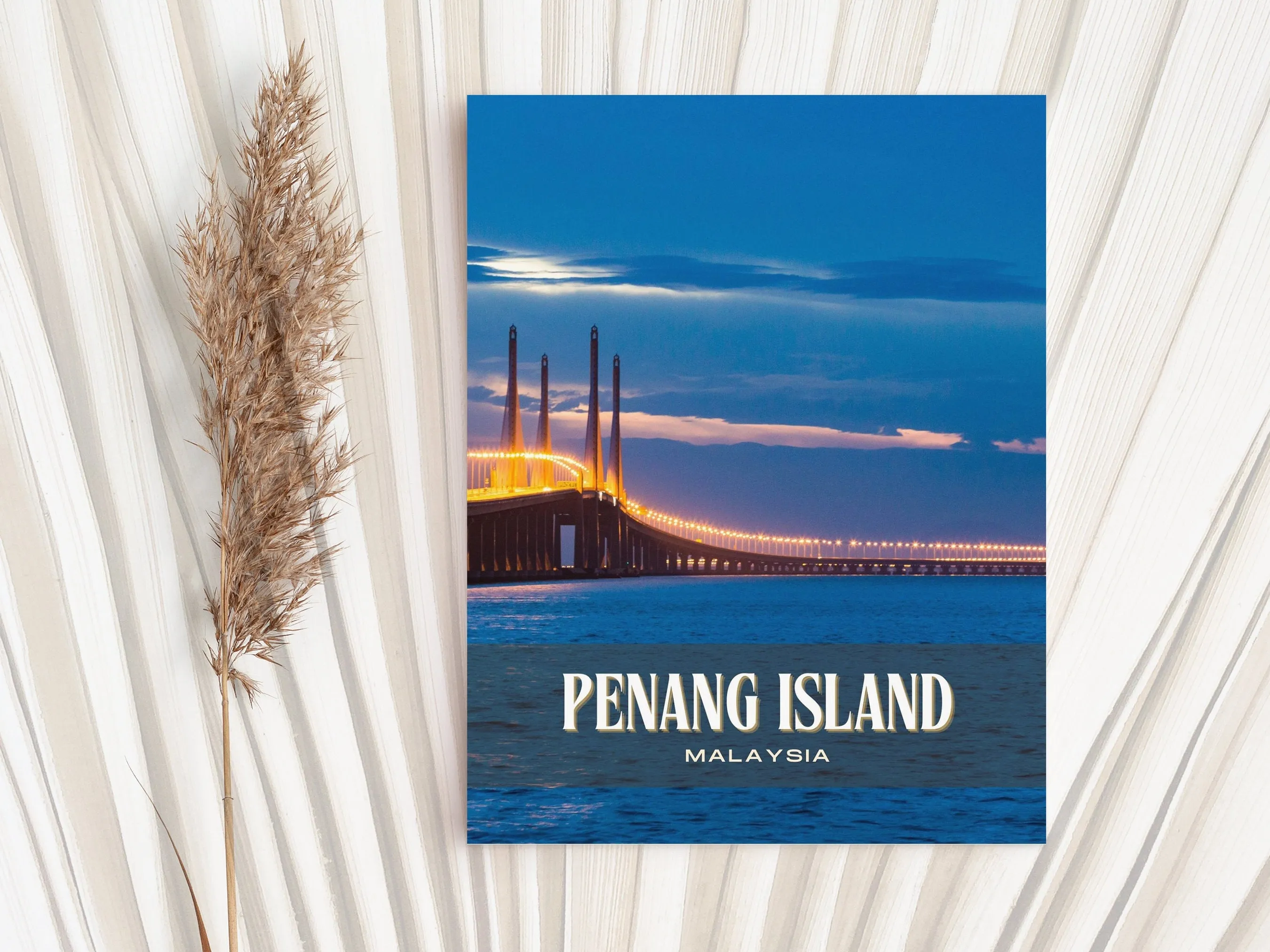 Penang Island Retro Wall Art, Malaysia