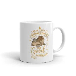 Pomeranian Puppy Santa Paws Mug