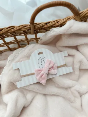 Pop Ya Tot Velvet Bow Headband - Pink