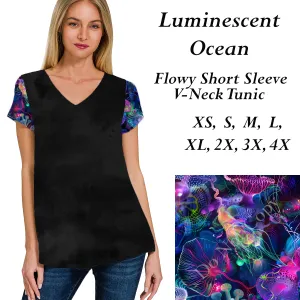 Preorder 3/11 Luminescent Ocean Patterned Sleeve Flowy Tunic