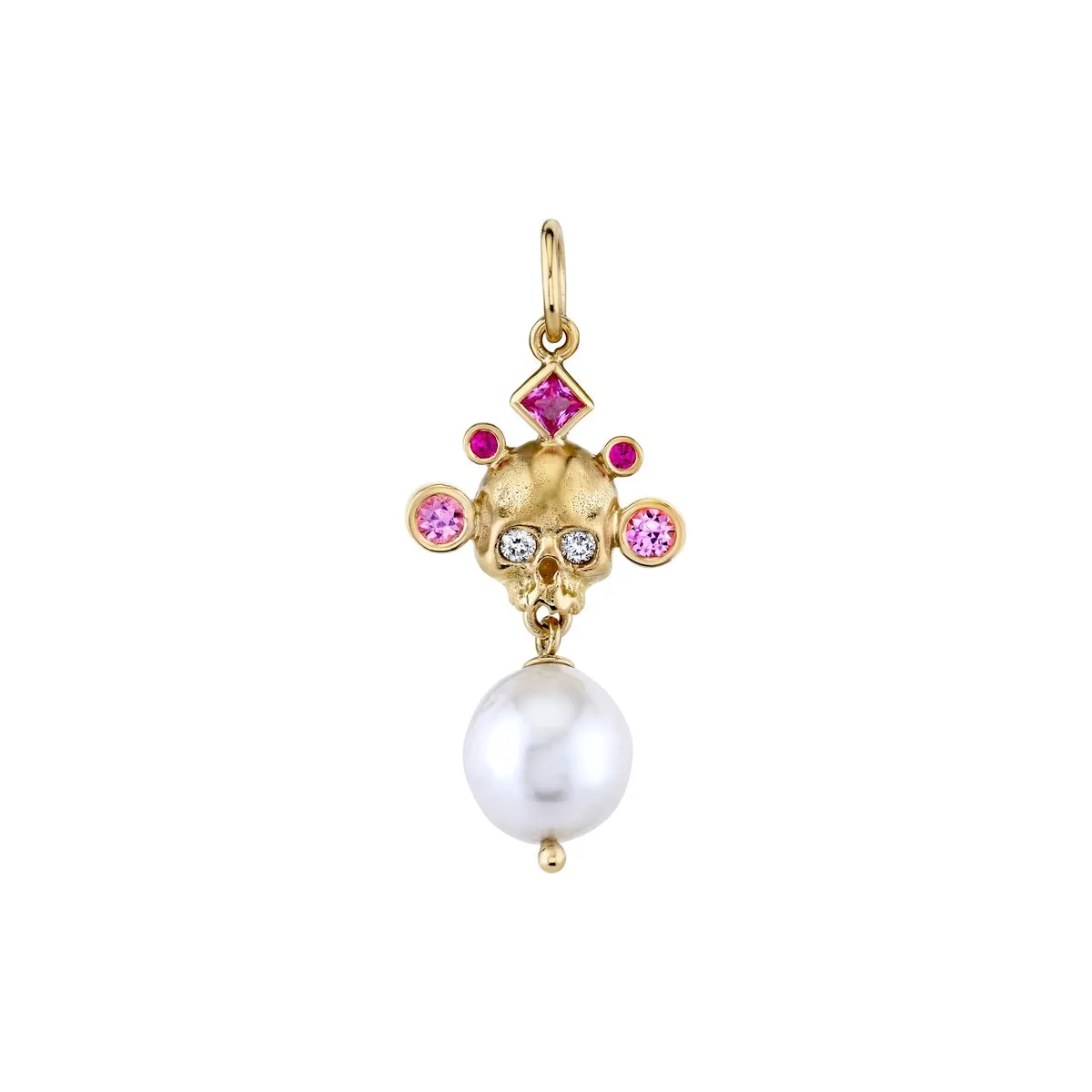 Pretty in Pink Crowned Skull Charm