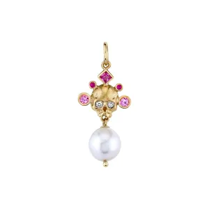 Pretty in Pink Crowned Skull Charm