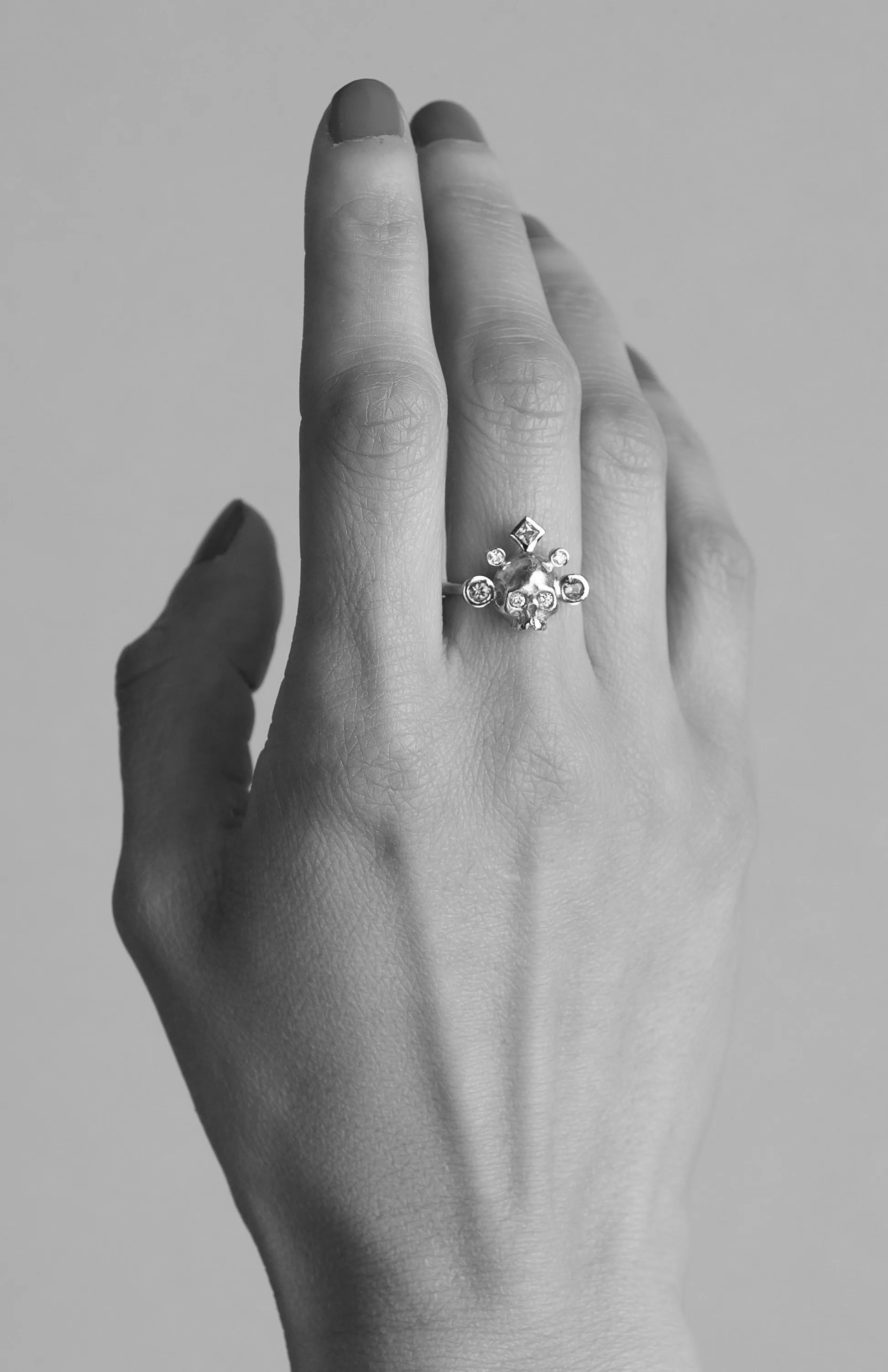 Pretty in Pink Crowned Skull Ring