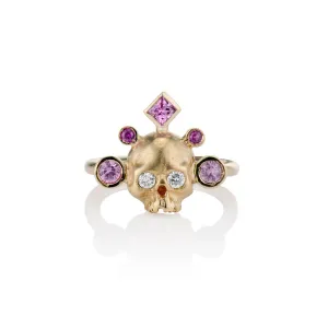 Pretty in Pink Crowned Skull Ring