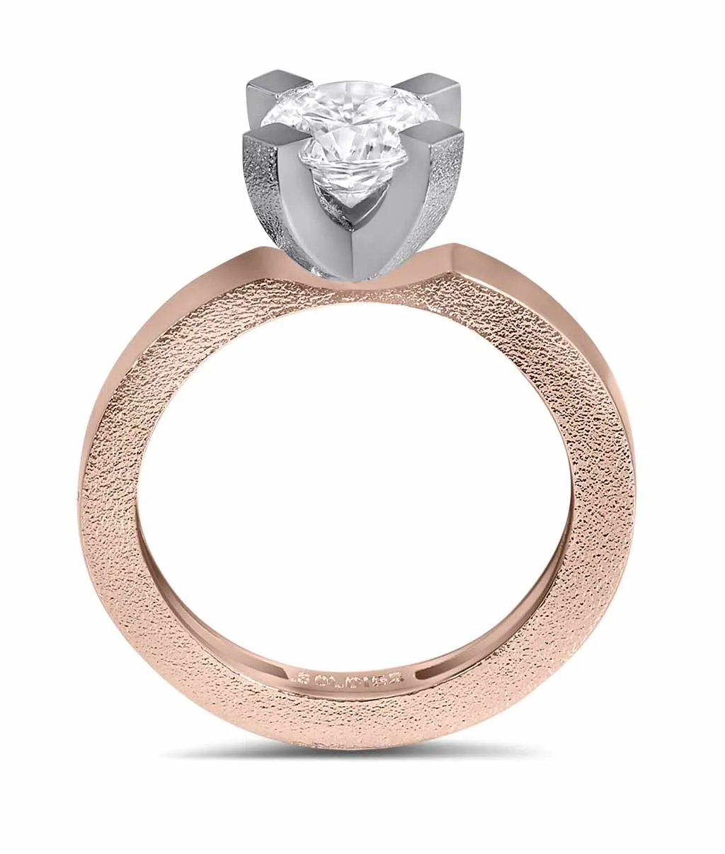 Princess Sand Texture Engagement Ring