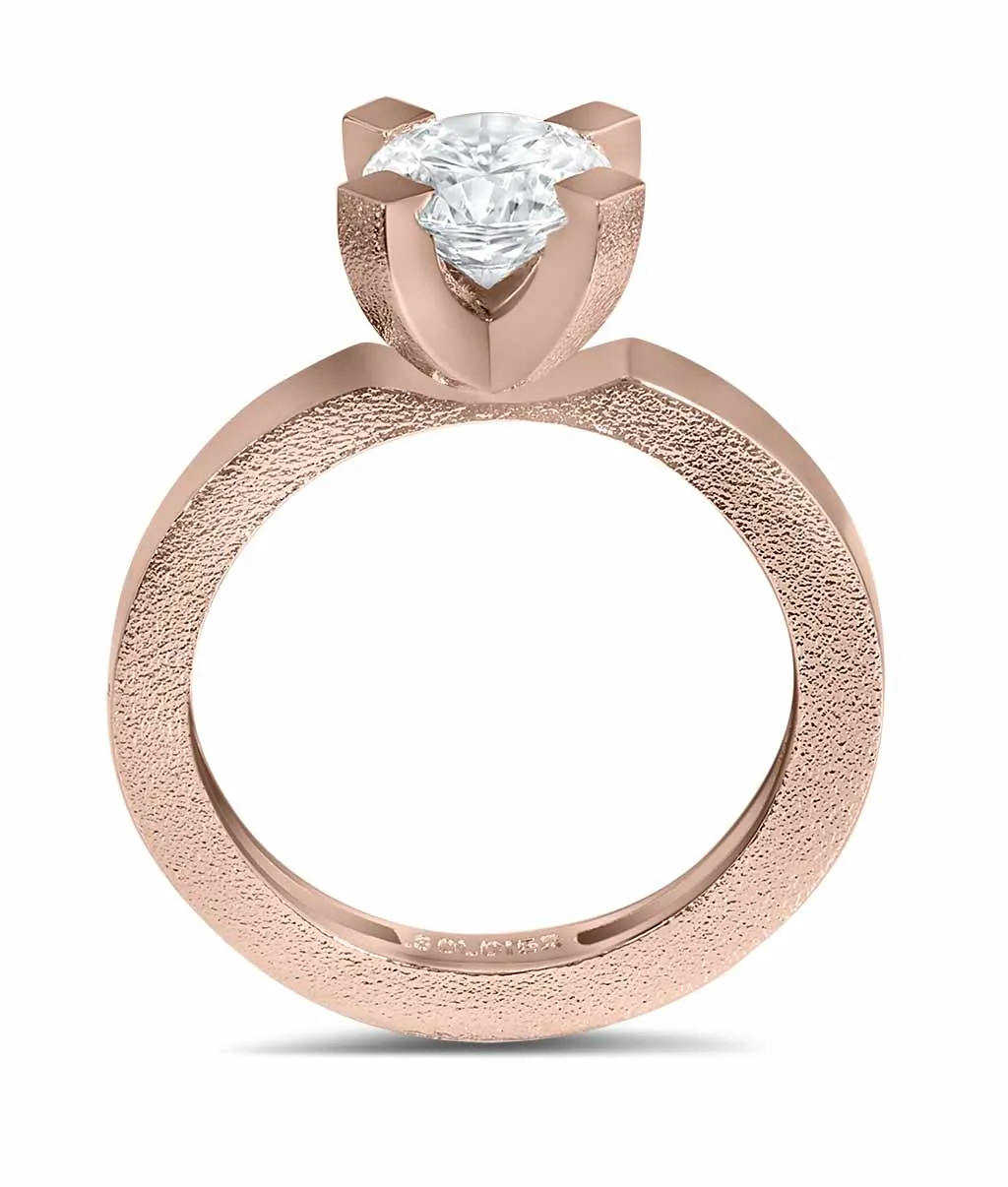 Princess Sand Texture Engagement Ring