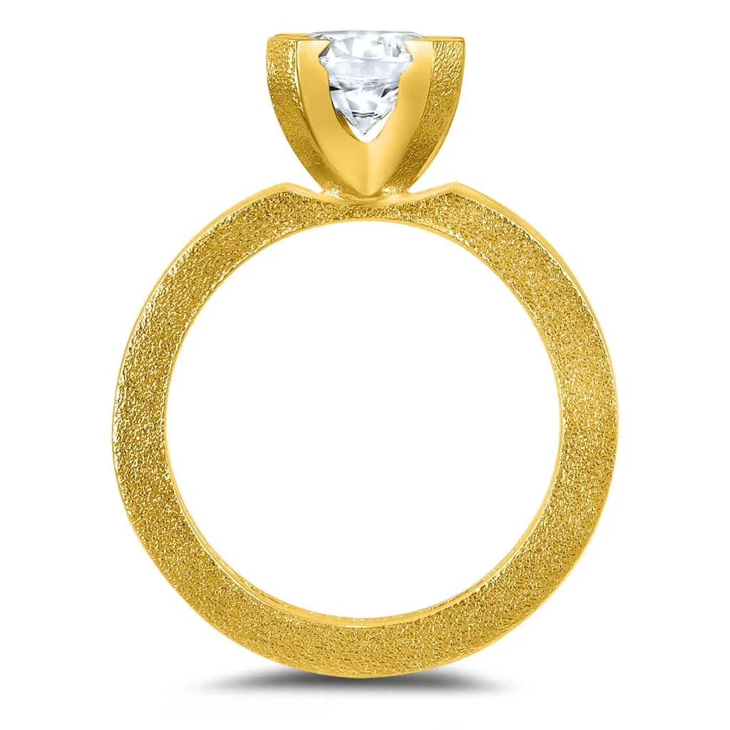 Princess Sand Texture Engagement Ring