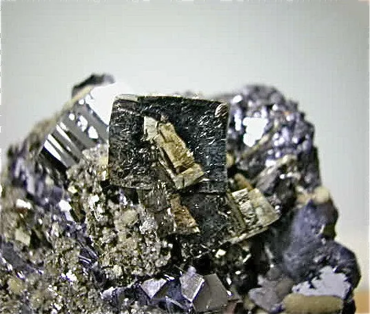Pyrite and Galena with Sphalerite, Trepca Complex, Kosovska Municipality, Kosovo, Mined 2014, Small Cabinet 4.0 x 8.0 x 8.0 cm, $75.  Online 11/12/14. SOLD