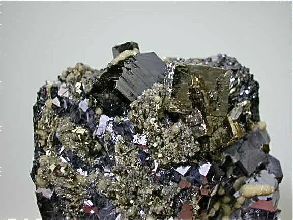 Pyrite and Galena with Sphalerite, Trepca Complex, Kosovska Municipality, Kosovo, Mined 2014, Small Cabinet 4.0 x 8.0 x 8.0 cm, $75.  Online 11/12/14. SOLD