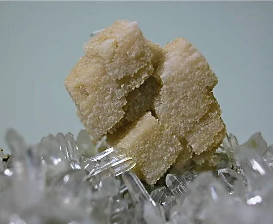 Quartz and Dolomite, Trepca Complex, Mitrovica, Kosovska Municipality, Kosovo, Mined 2012, Small Cabinet 5.0 x 6.5 x 8.5 cm, $100.  Online 4/6/15.