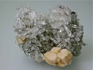 Quartz and Dolomite, Trepca Complex, Mitrovica, Kosovska Municipality, Kosovo, Mined 2012, Small Cabinet 5.0 x 6.5 x 8.5 cm, $100.  Online 4/6/15.