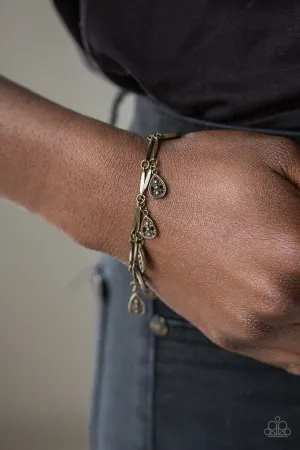 " Gypsy Glee " Brass Metal With 2 Rows of Ornate Teardrops Clasp Bracelet