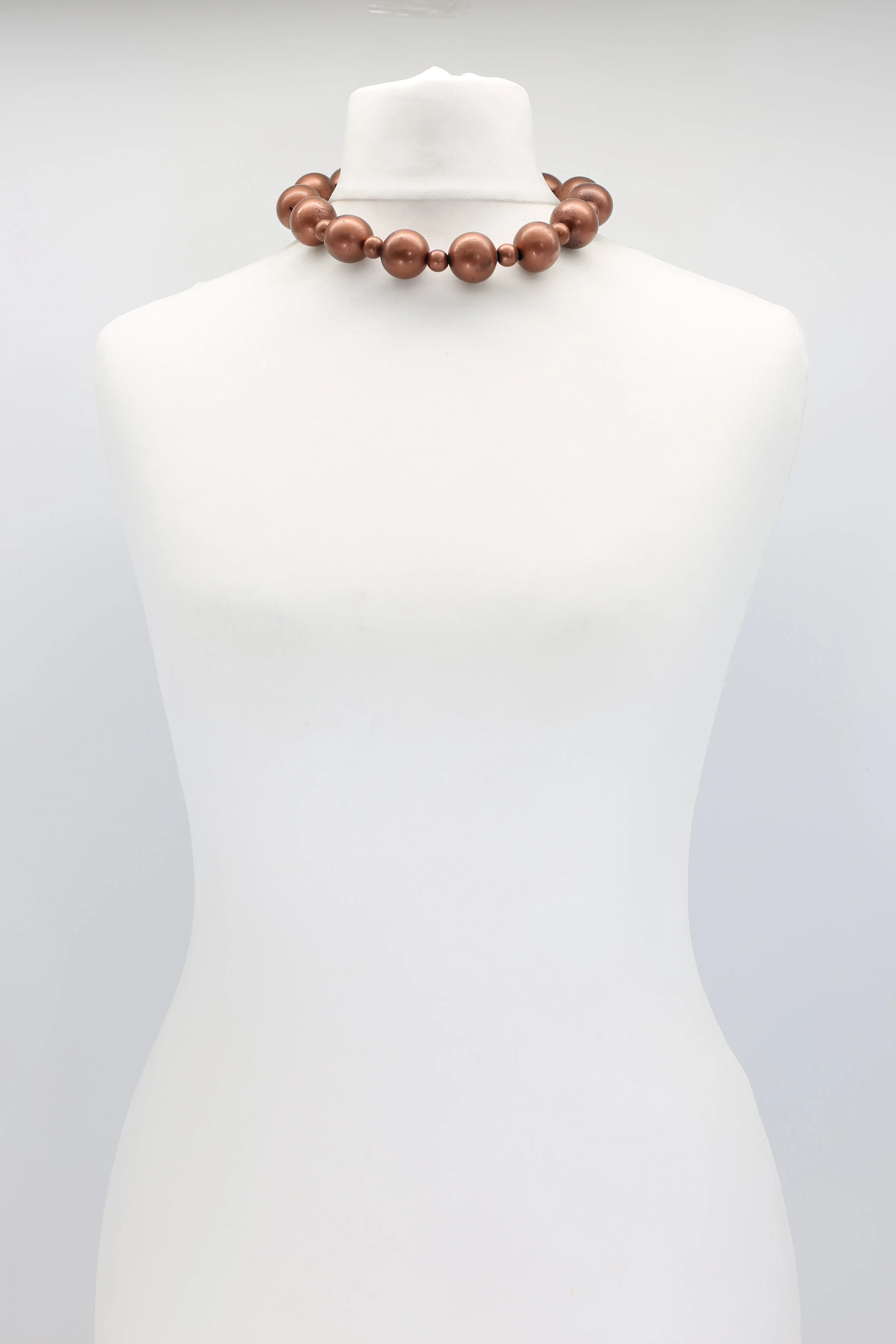 Recycled Wood beads short hand painted Necklace