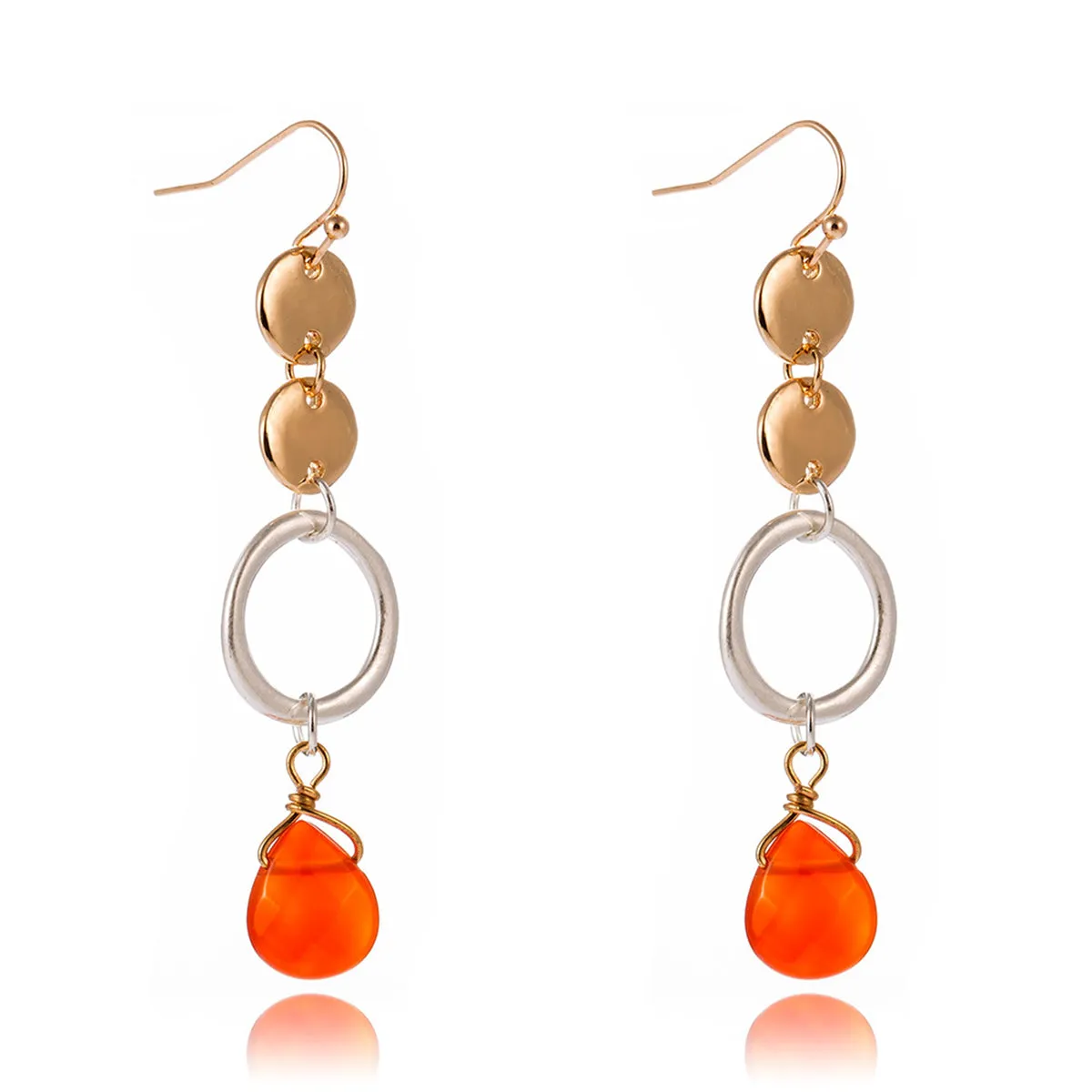 Red Crystal & 18K Gold-Plated Drop Earrings