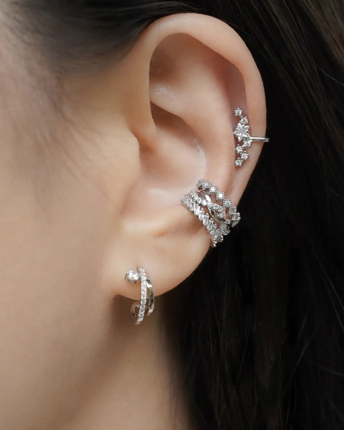 REGAL Ear Cuffs Set in Silver