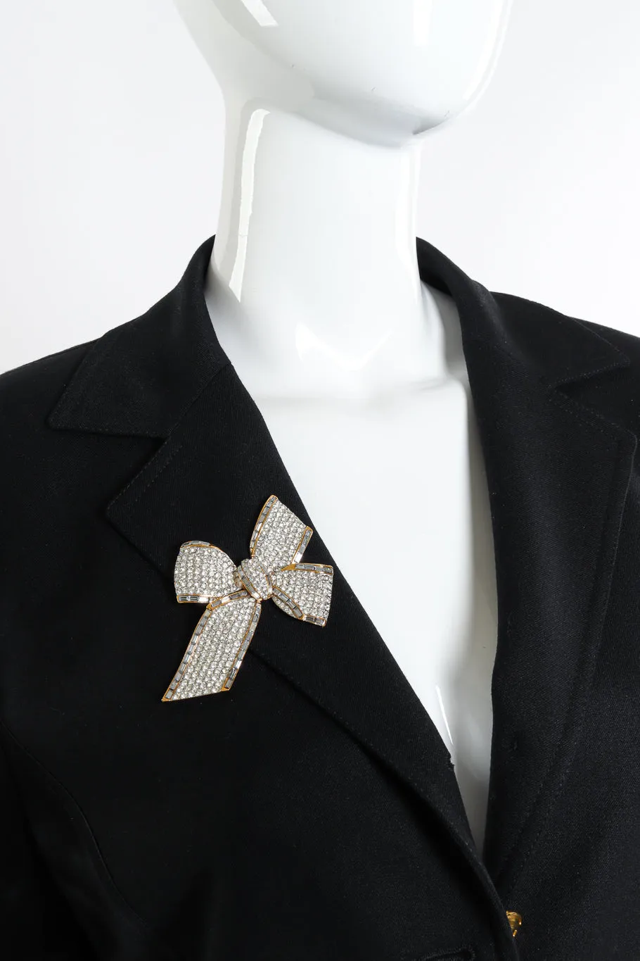 Rhinestone Bow Brooch