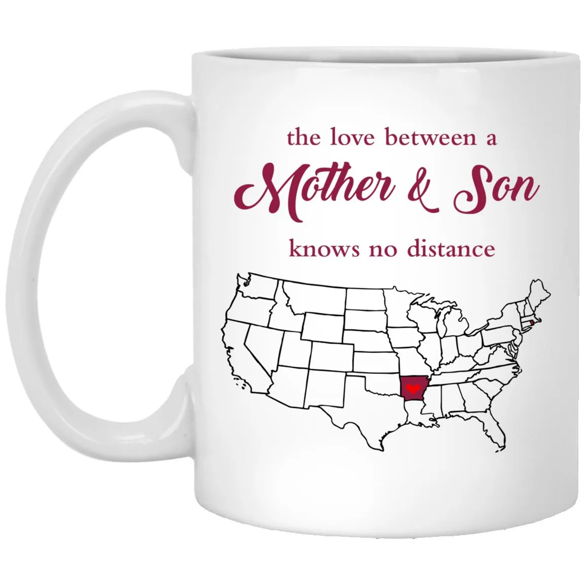 Rhode Island Arkansas The Love Between Mother And Son Mug