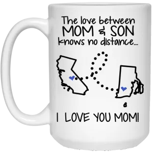 Rhode Island California The Love Between Mom And Son Mug
