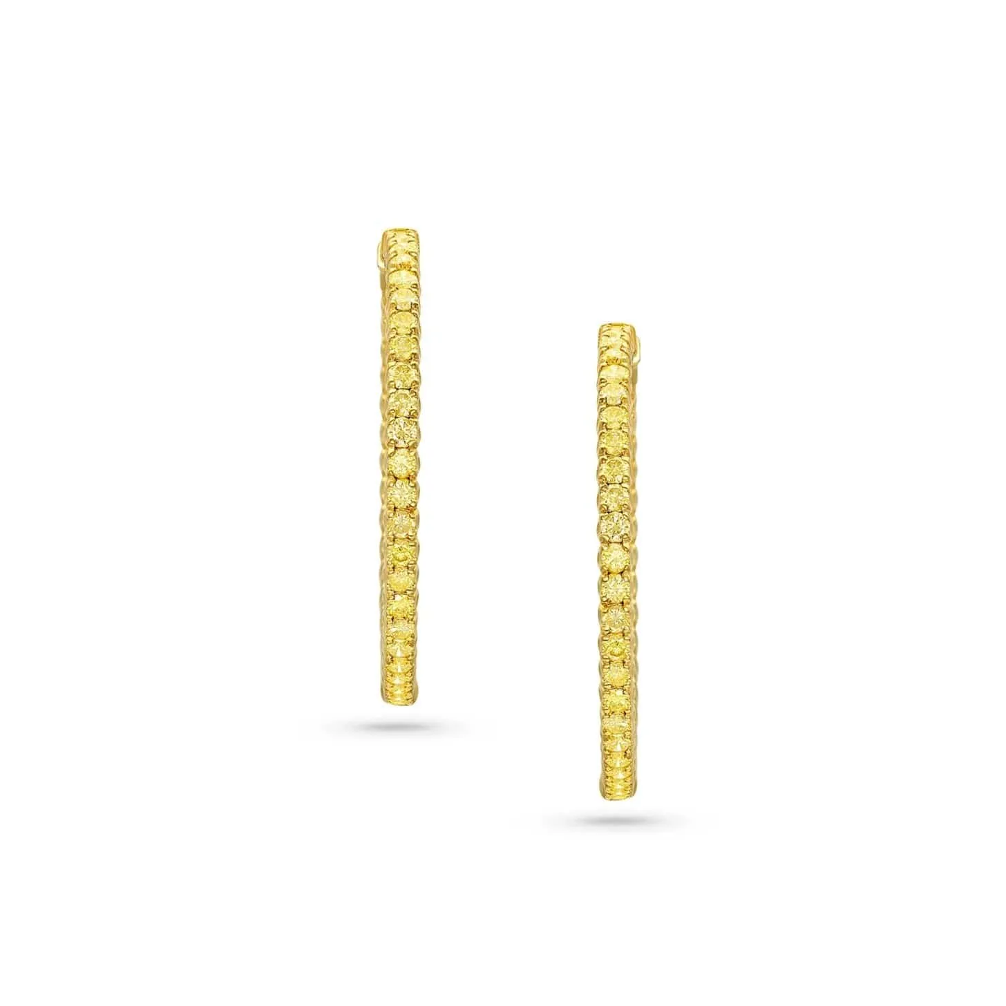 Rivière Natural Yellow Diamond Hoop Earrings
