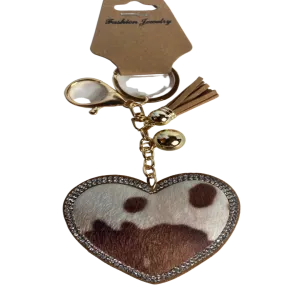 Rodeo Keychain with Rhinestones Design and Fringe Tassel