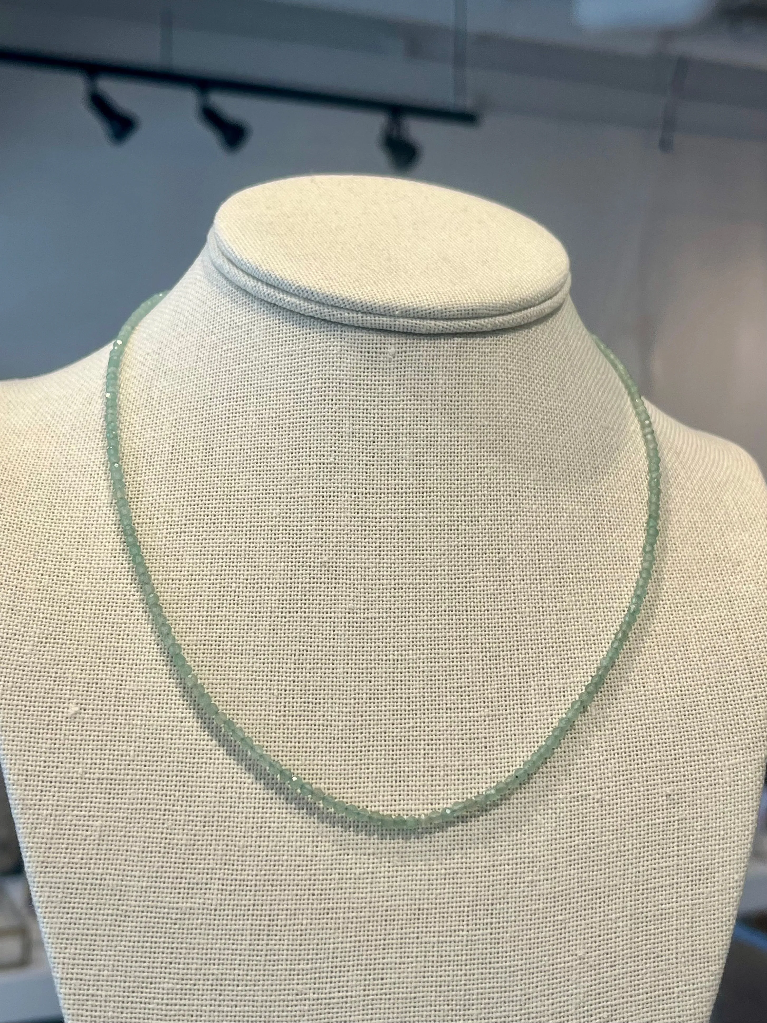Rondelle Necklace {Silver/Green Aventurine}