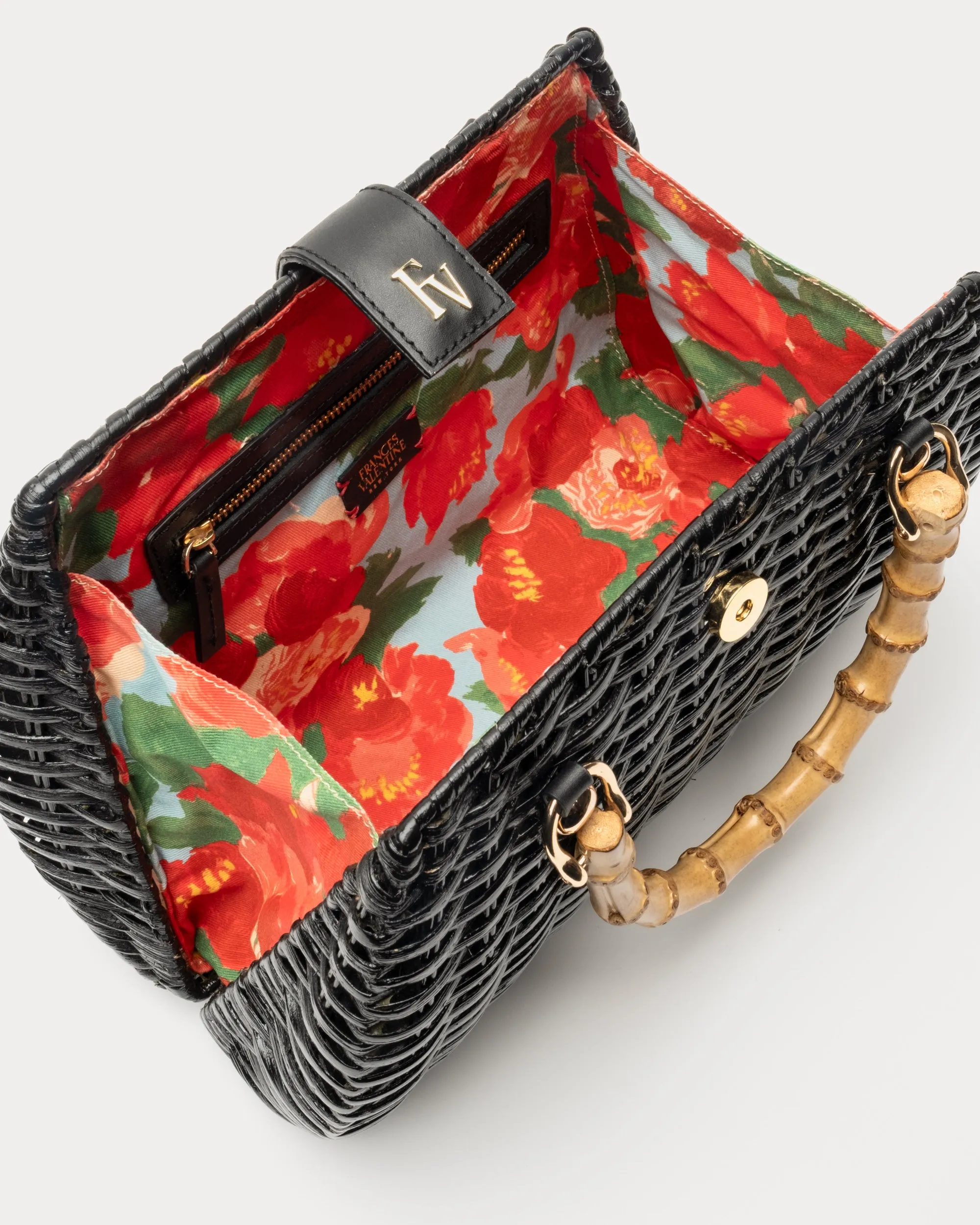 Rooster Wicker Basket - Black