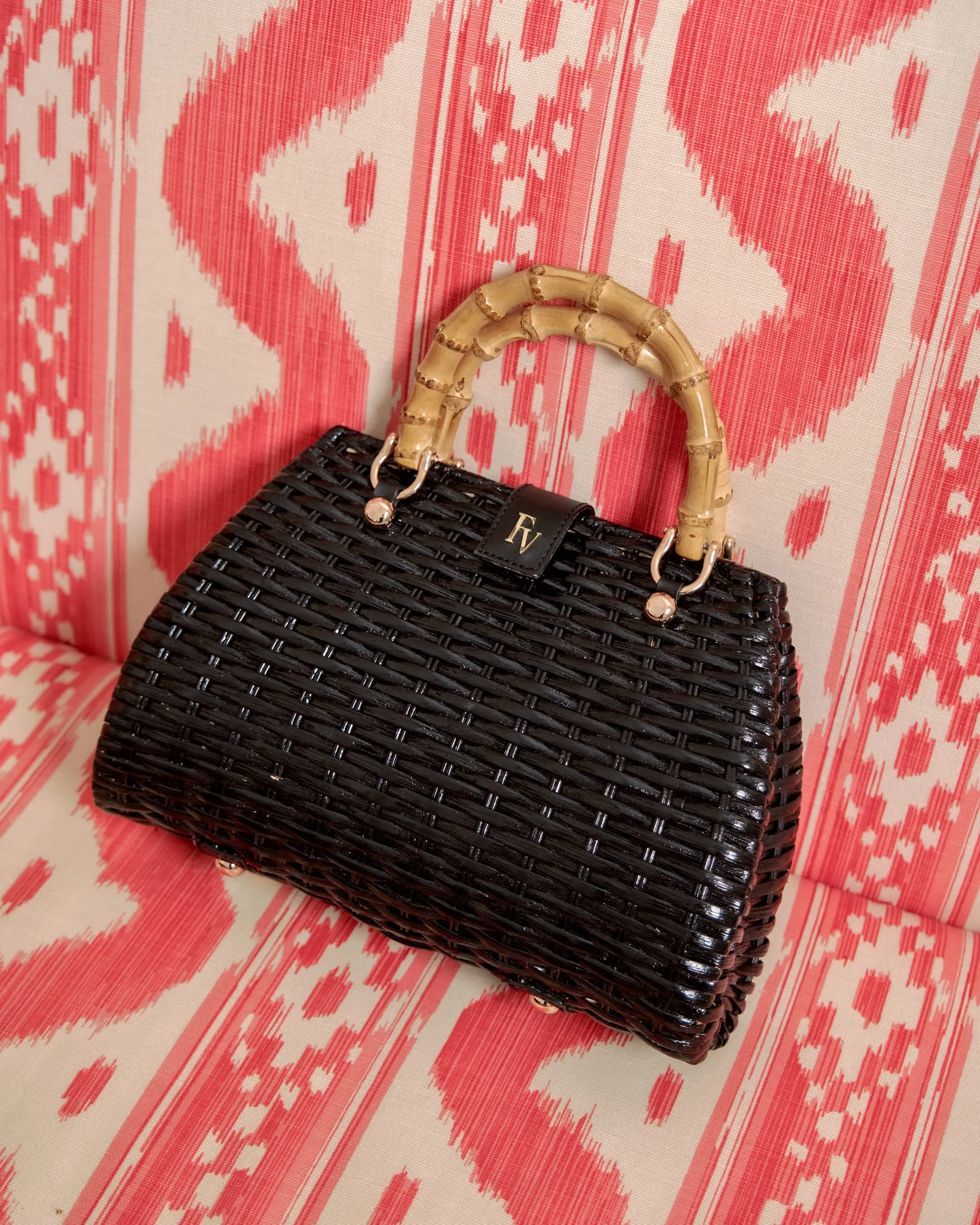 Rooster Wicker Basket - Black