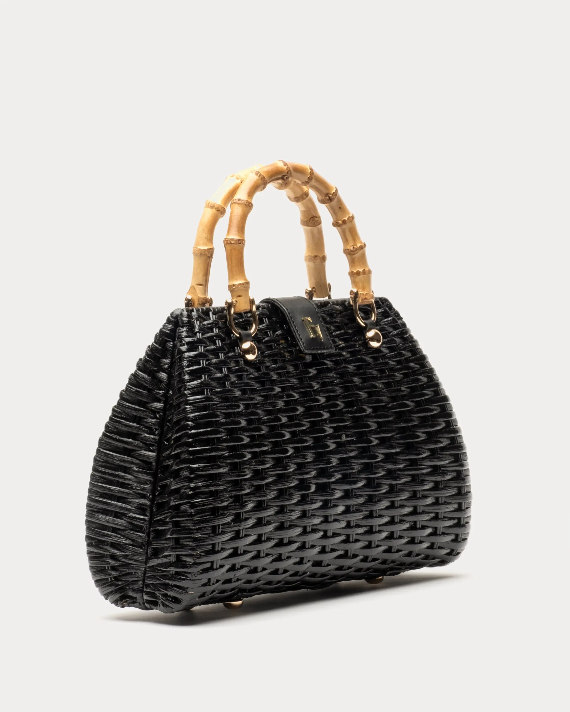 Rooster Wicker Basket - Black