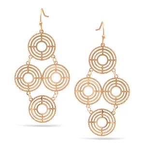 ROSE GOLD MULTI CIRCLE DROP EARRINGS #SWKK-11252RG