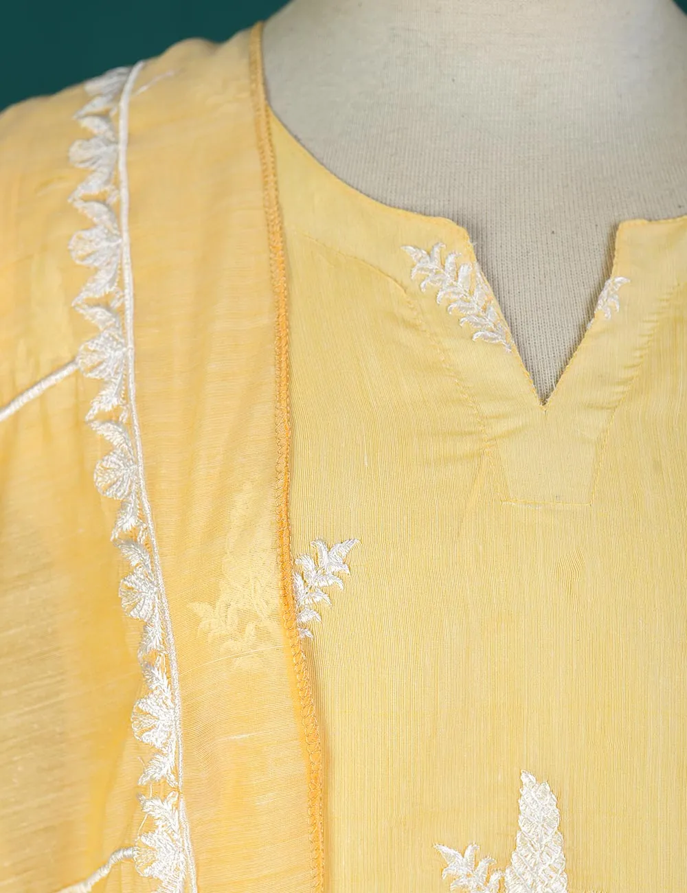 RTW-22-Yellow - Orphalese - 3 Pc Embroidered Paper Cotton